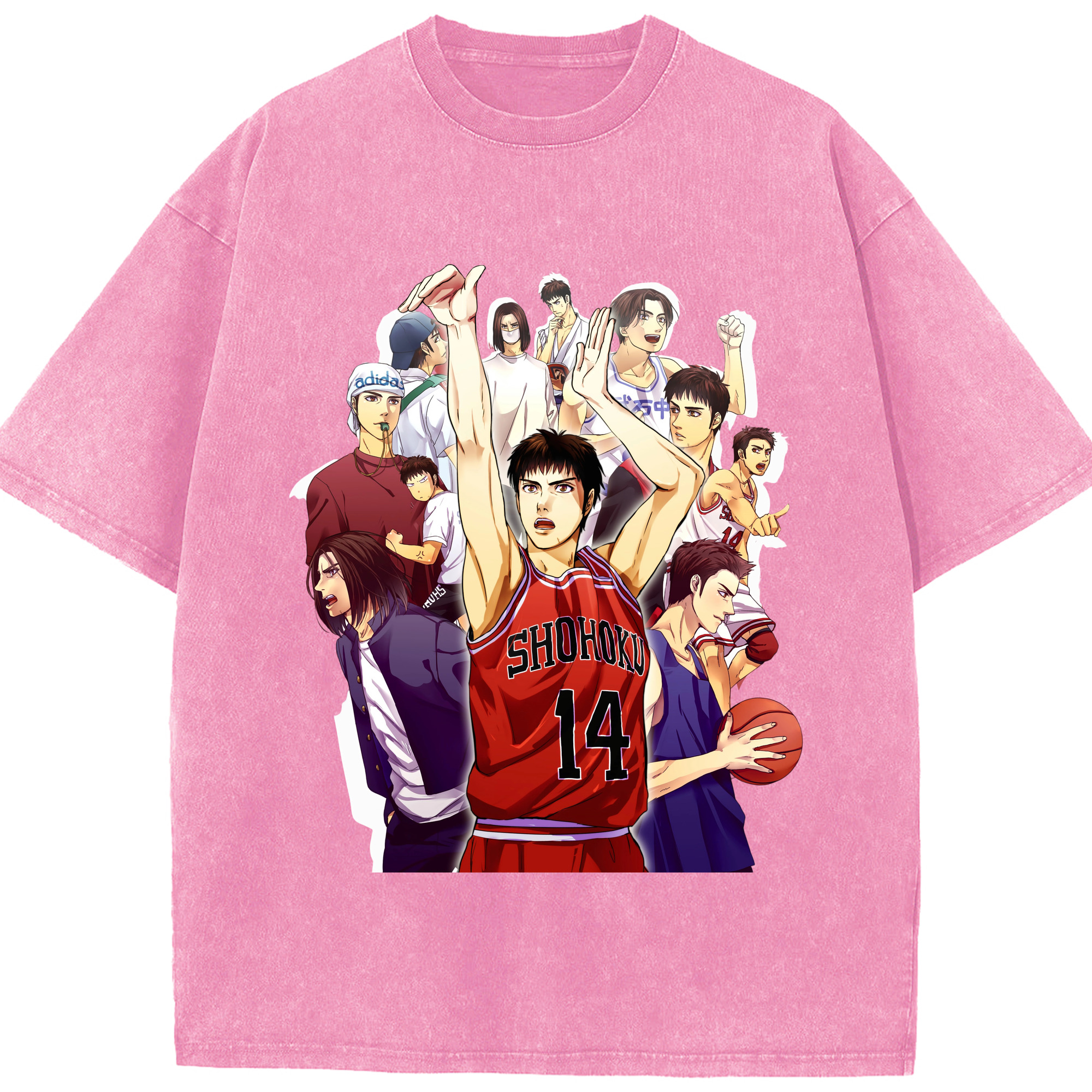 （画像用） SLAM DUNK／スラムダンク 綿100% ヴィンテージ風 半袖Tシャツ（フロントプリント）